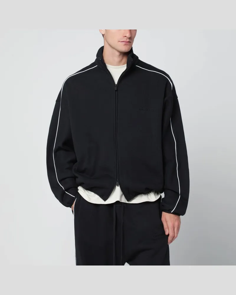 Fear of God Schwarzes Sweatshirt mit Reißverschluss und kontrastierenden Abschlüssen Schwarz