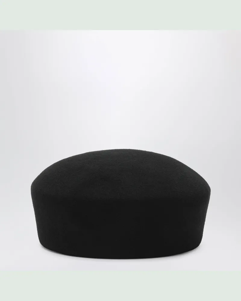 FRANKIE Shop Noxley schwarzer Pillbox-Hut aus Wolle Black