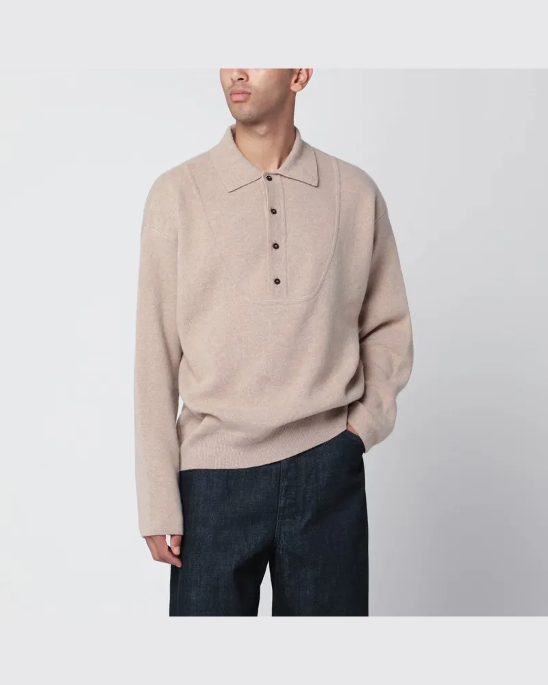 Jacquemus Beiger Polopullover aus Wolle und Kaschmir Beige