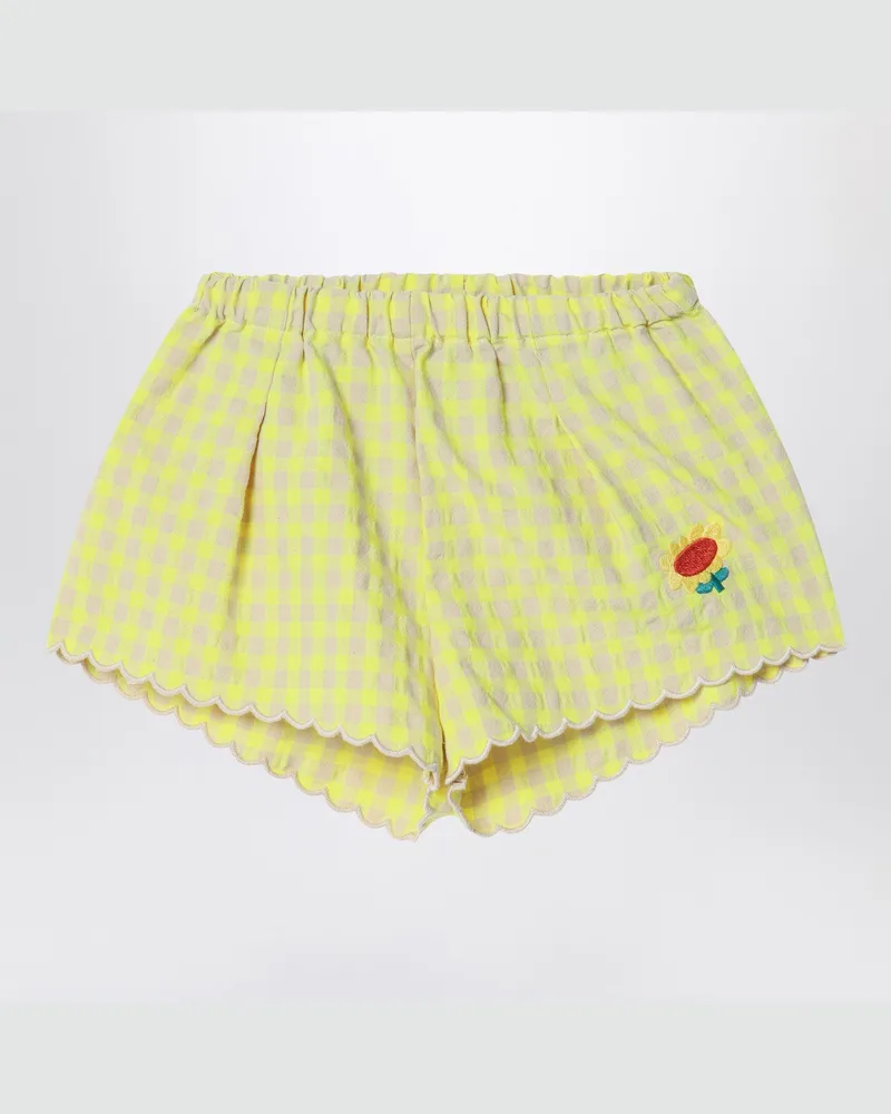 BOBO CHOSES Gelbe Shorts aus Vichy-Stoff Yellow