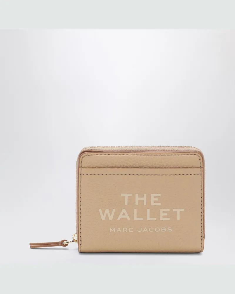 Marc Jacobs Mini-Portemonnaie aus beigem Vollnarbenleder Brown