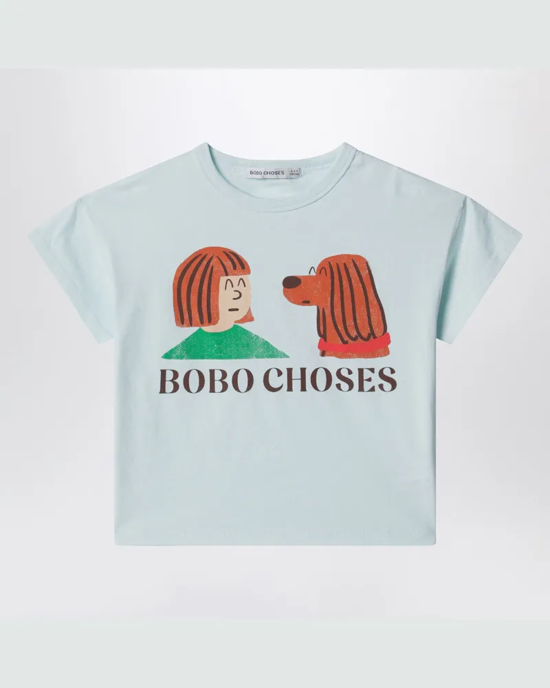 BOBO CHOSES Friends in a Pickle T-Shirt in Hellblau Light