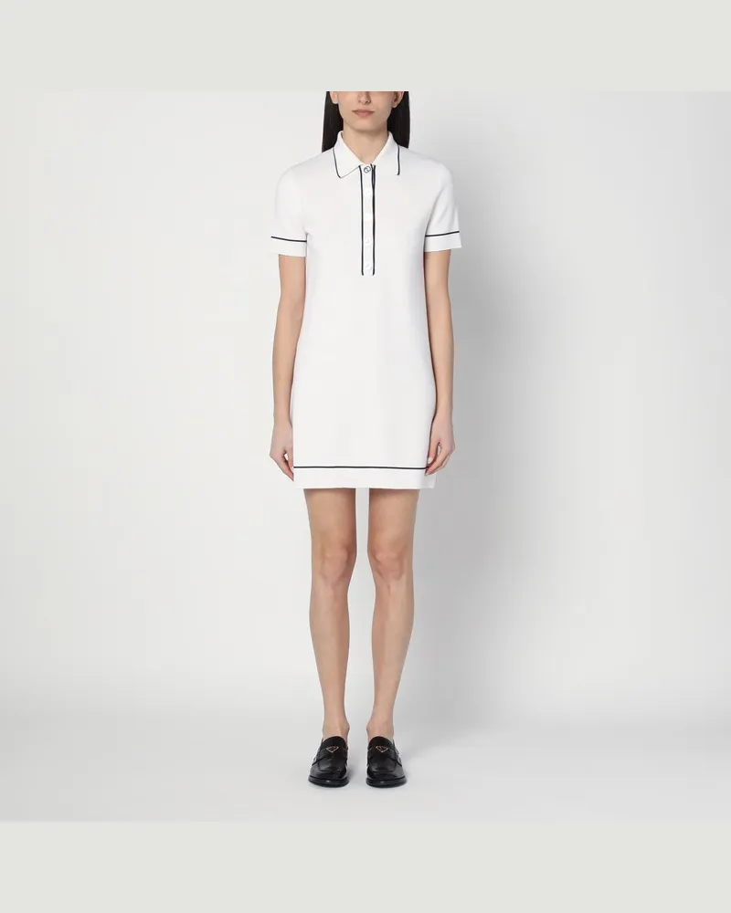 Gucci Weiß/blaues Polokleid aus Wolle Weiß