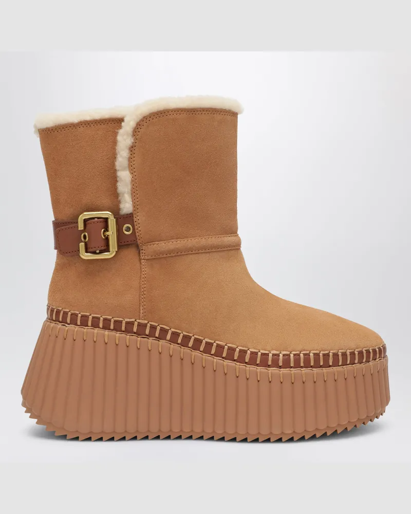 Chloé Braune Nama-Ankle-Boots aus Wildleder vom Rind Brown