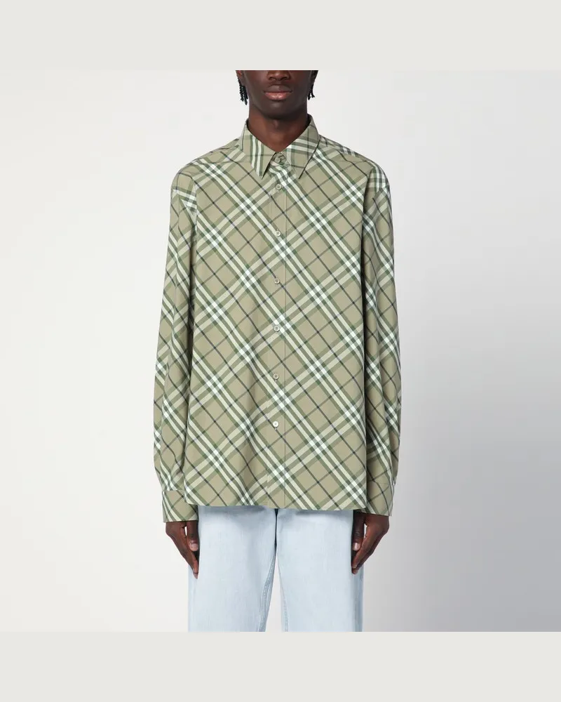 Burberry Hemd Saxon Green mit Karomuster Grün