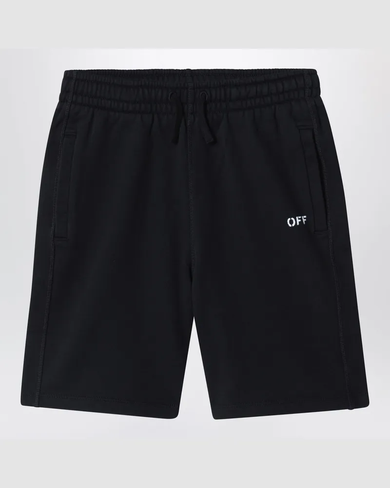 OFF-WHITE Schwarze Shorts mit Logo-Print Black