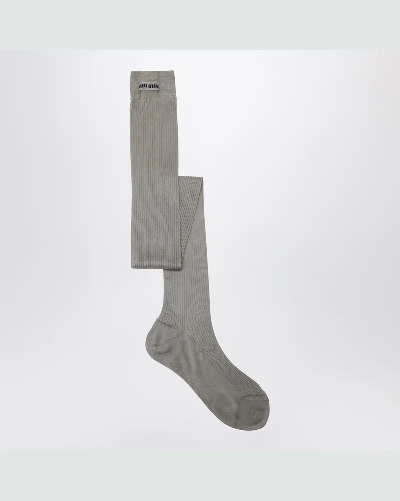 Miu Miu Graue Socken aus Seidenmischung Grey