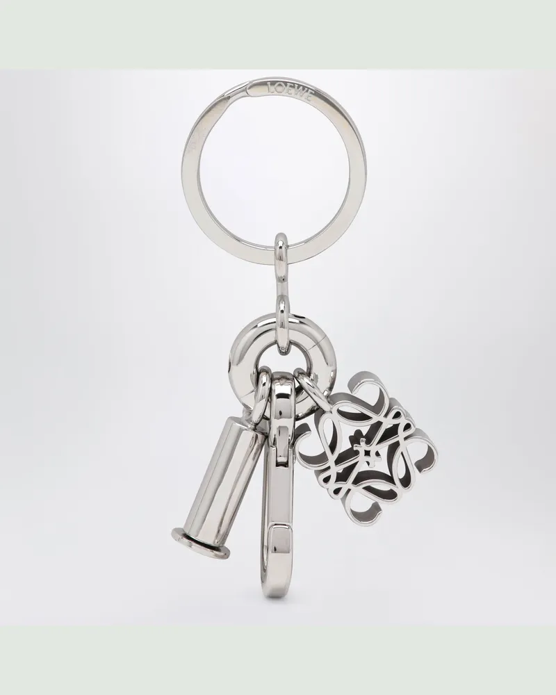 Loewe Palladiumfarbener Anagram Schlüsselanhänger aus Messing Metal