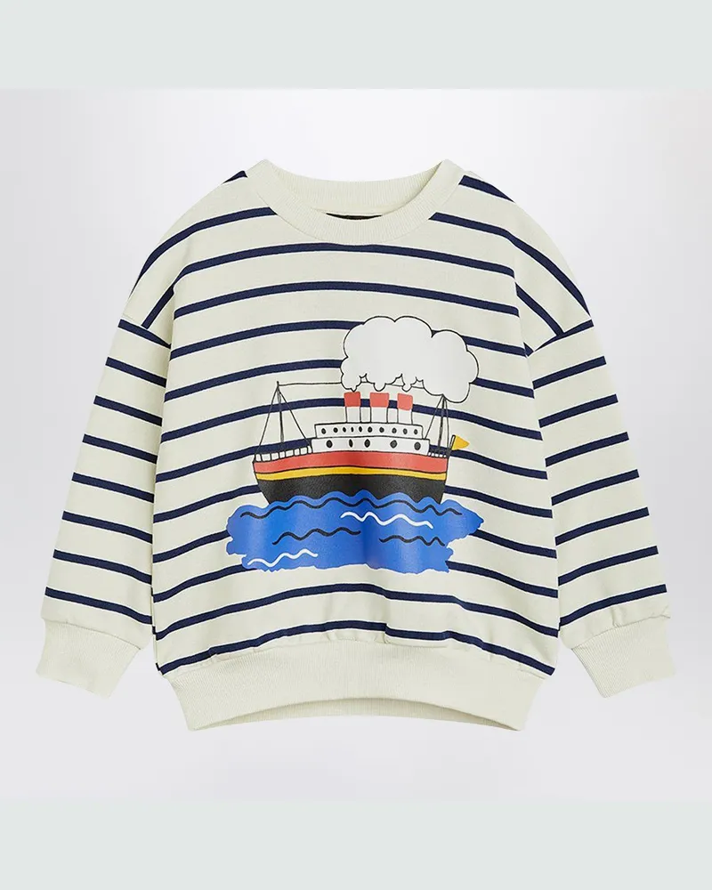 Mini Rodini Gestreifter Baumwollpullover Blue