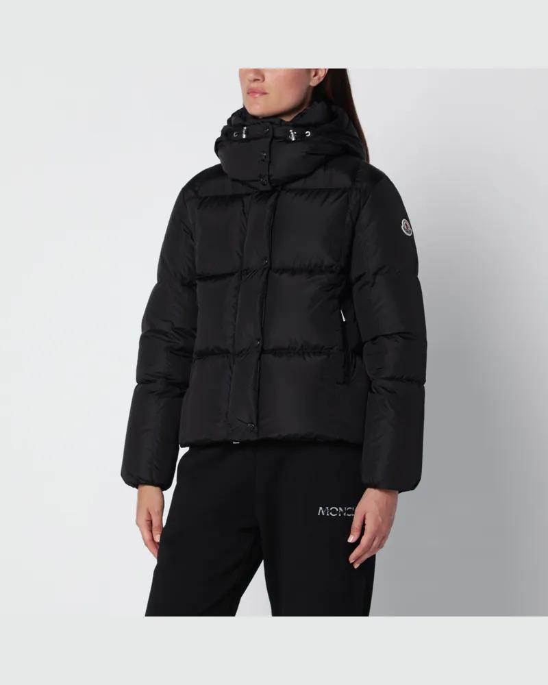 Moncler Schwarze Daunenjacke aus Nylon Black