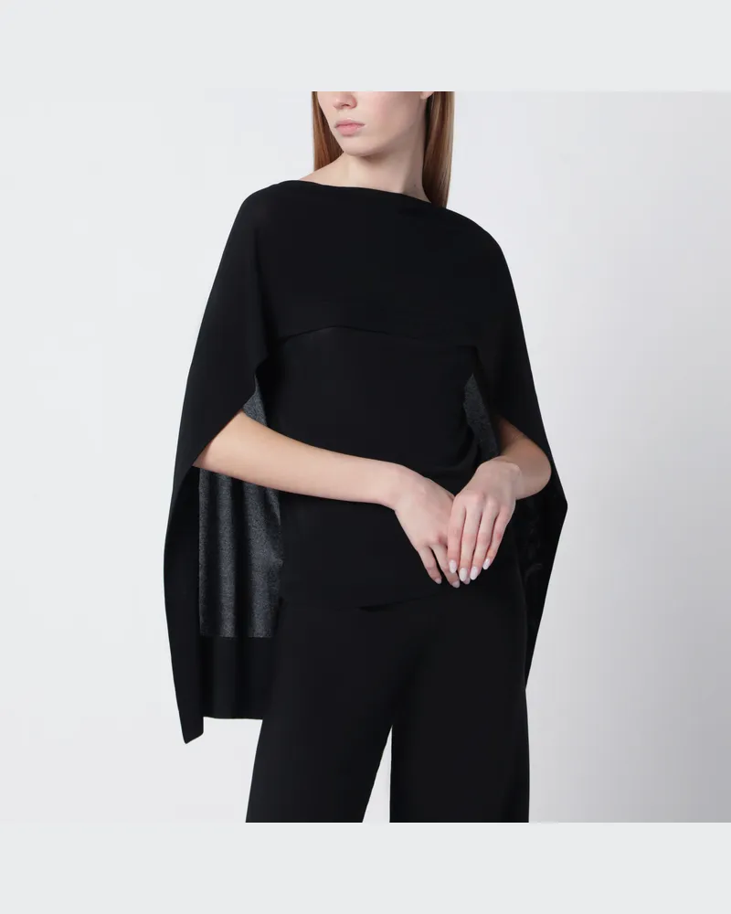Alberta Ferretti Schwarzes Top mit Chiffonärmeln Black