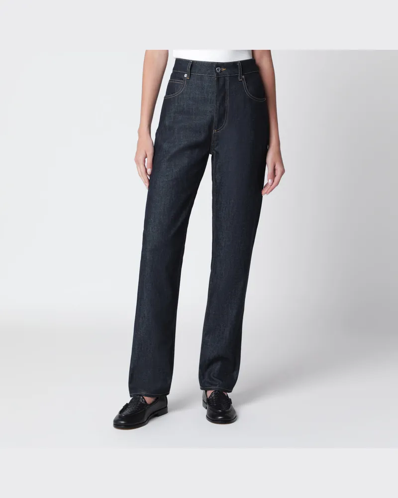 Bottega Veneta Dunkelblaue Straight-Leg-Jeans Blue