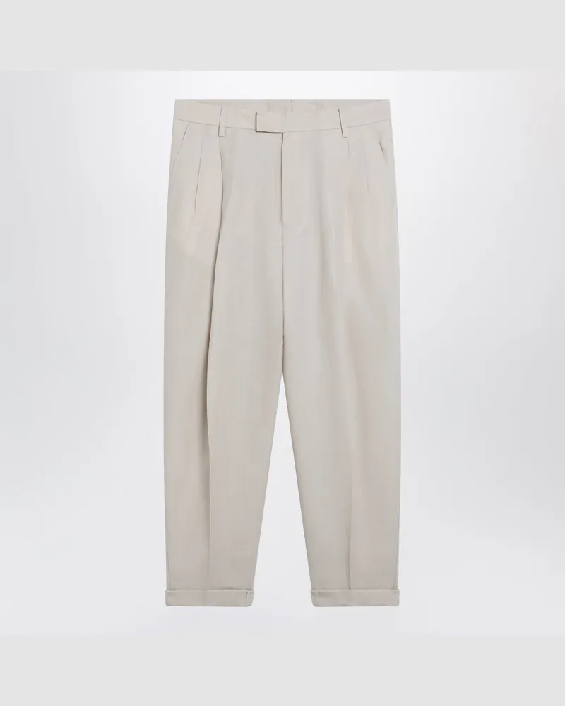 Dolce & Gabbana Beige Hose aus Leinen-Canvas Beige