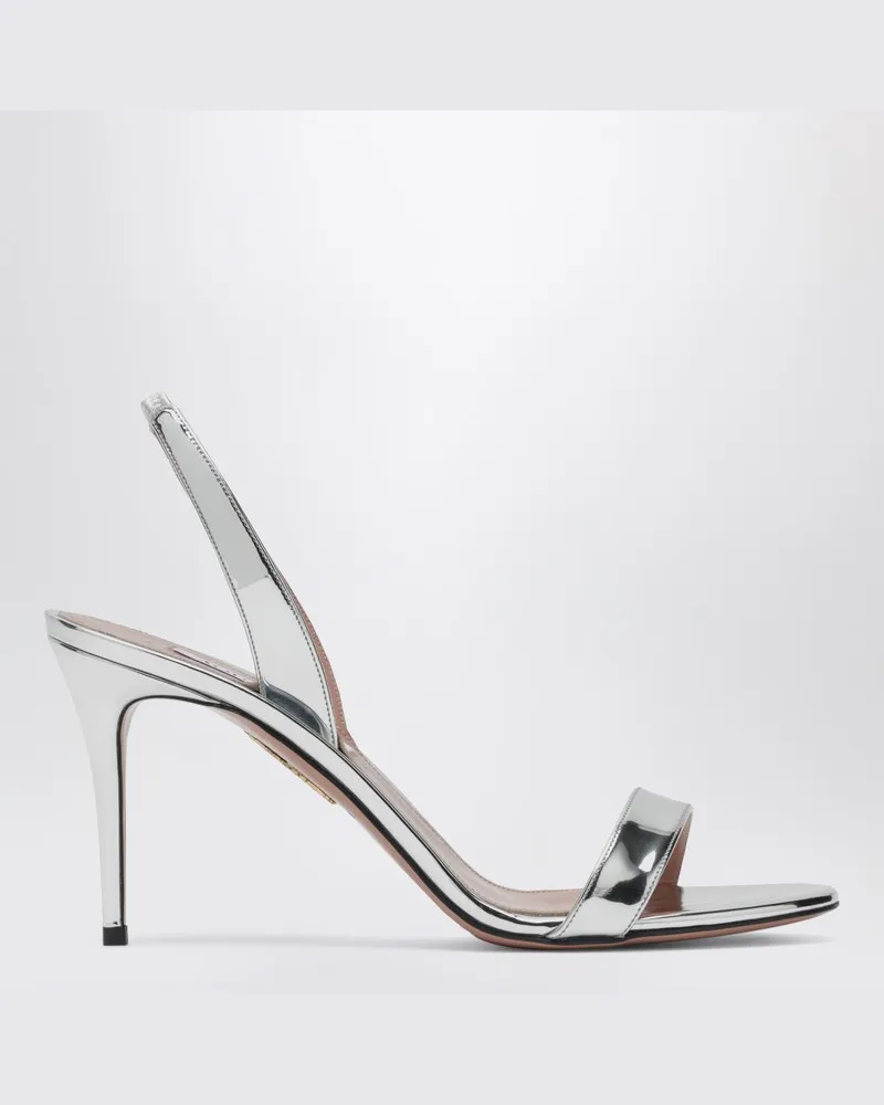 Aquazzura So Nude 85 Sandalen in Silber Metallisch