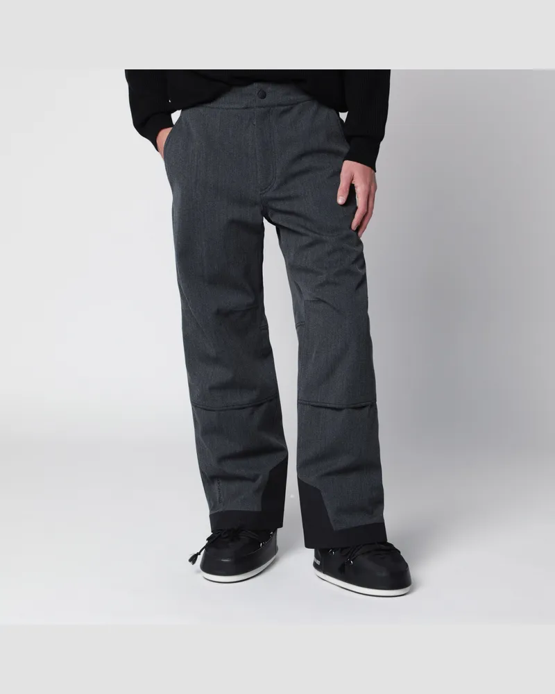 Moncler Dunkelgraue Skihose aus technischer Wolle Grey