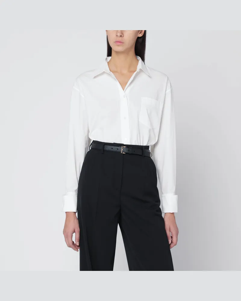 The Row Weiße Ment-Baumwollbluse White