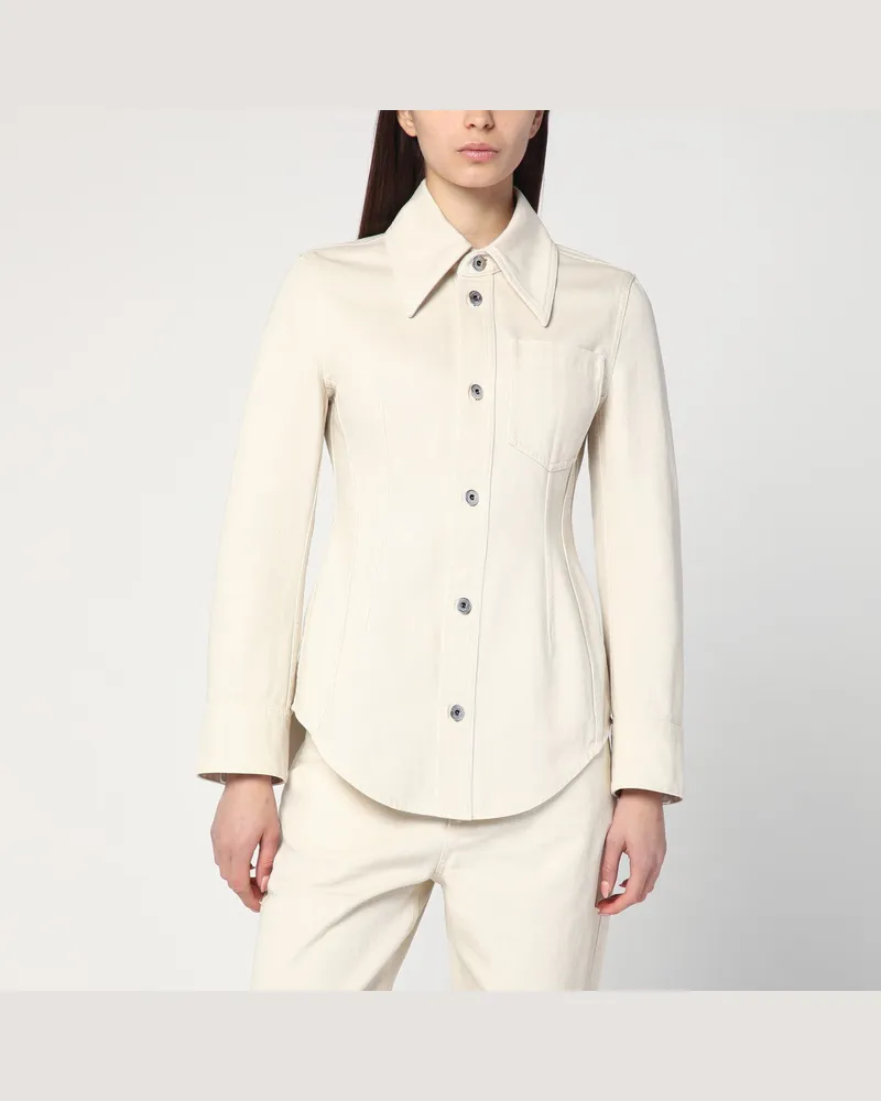 Bottega Veneta Hemd Pale Meringue aus Denim Beige