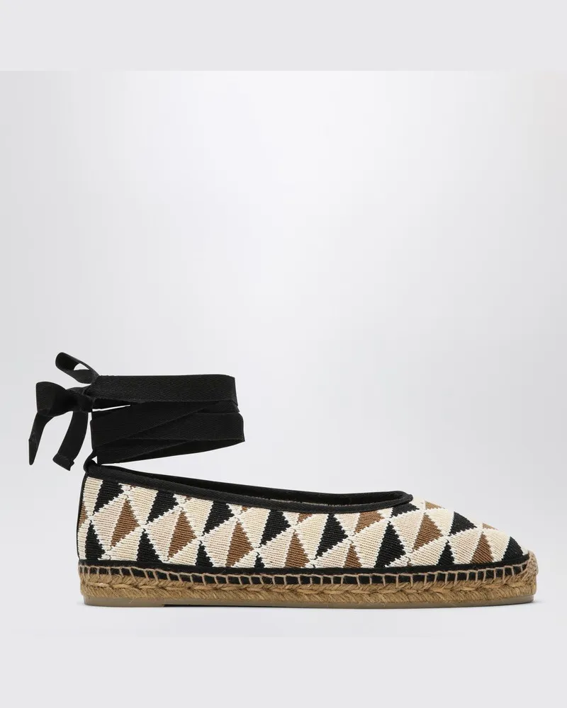 Castañer Niedrige Espadrilles Carina aus mehrfarbigem Häkelwerk Mehrfarbig