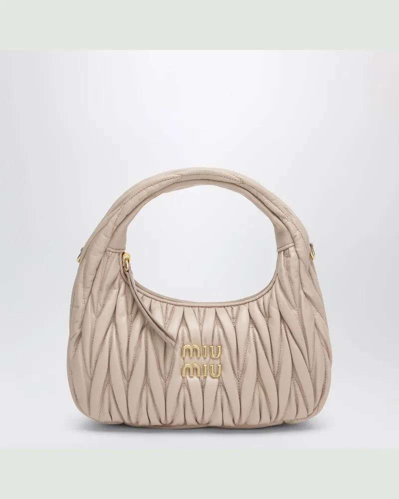 Miu Miu Kleine Miu Wander Tasche aus Matelassé-Leder, Puderrosa Pink