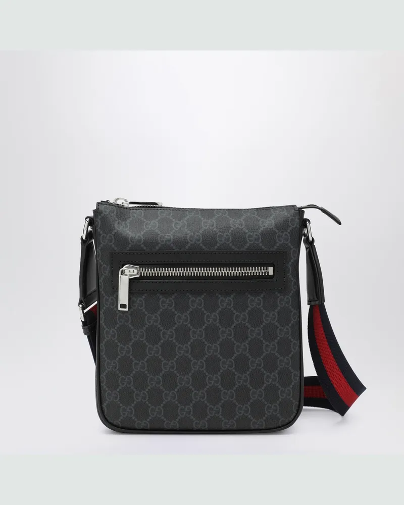 Gucci Kleine Umhängetasche aus GG-Stoff grau/schwarz Black