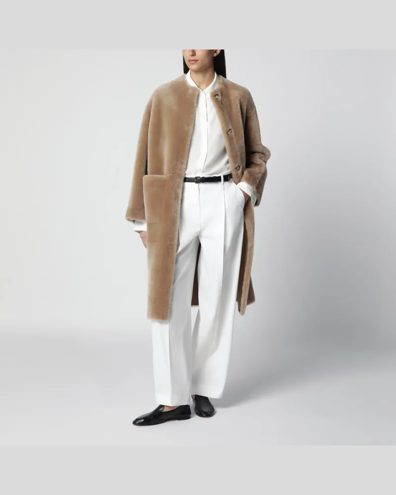BLANCHA Wendemantel aus Shearling in Haselnuss Brown