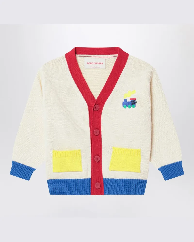 BOBO CHOSES Color-Block Bobo Choo Choo Cardigan Weiß