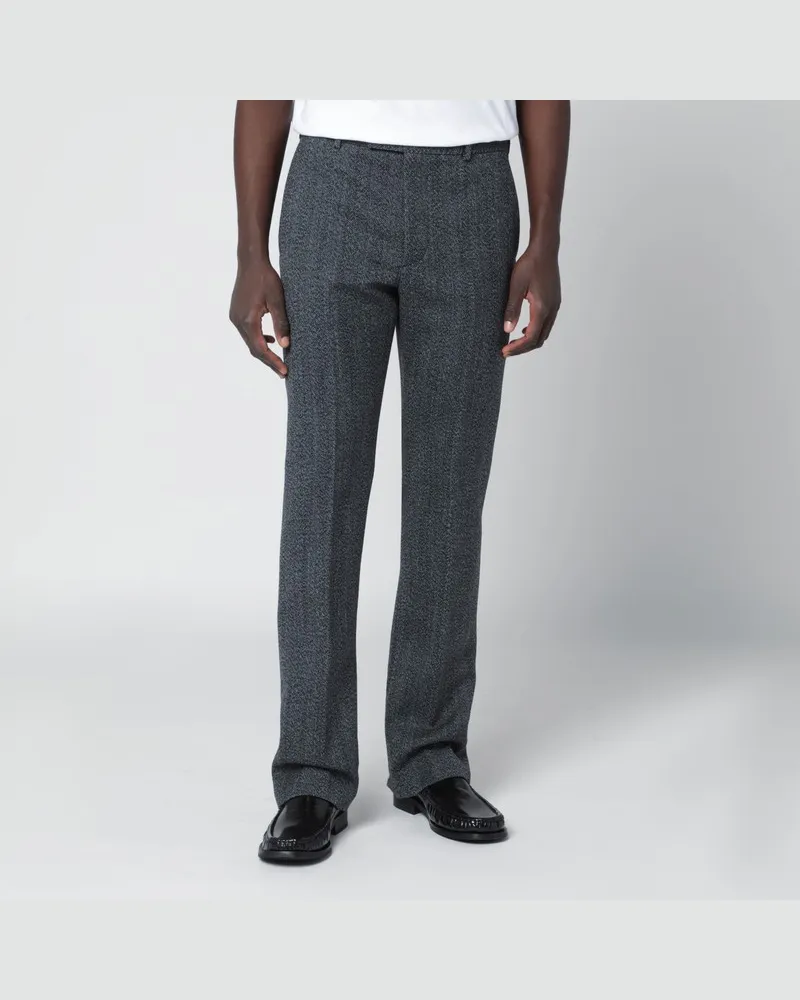 Gucci Weiß/schwarze Hose aus Mouliné-Stoff Weiß