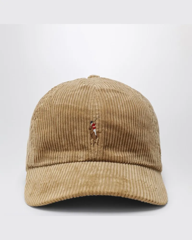 Ralph Lauren Braune Baseballkappe aus Cord Beige