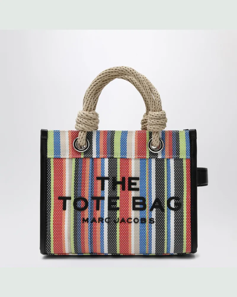 Marc Jacobs Kleine Tote-Bag aus gestreiftem Mesh in Rot Red