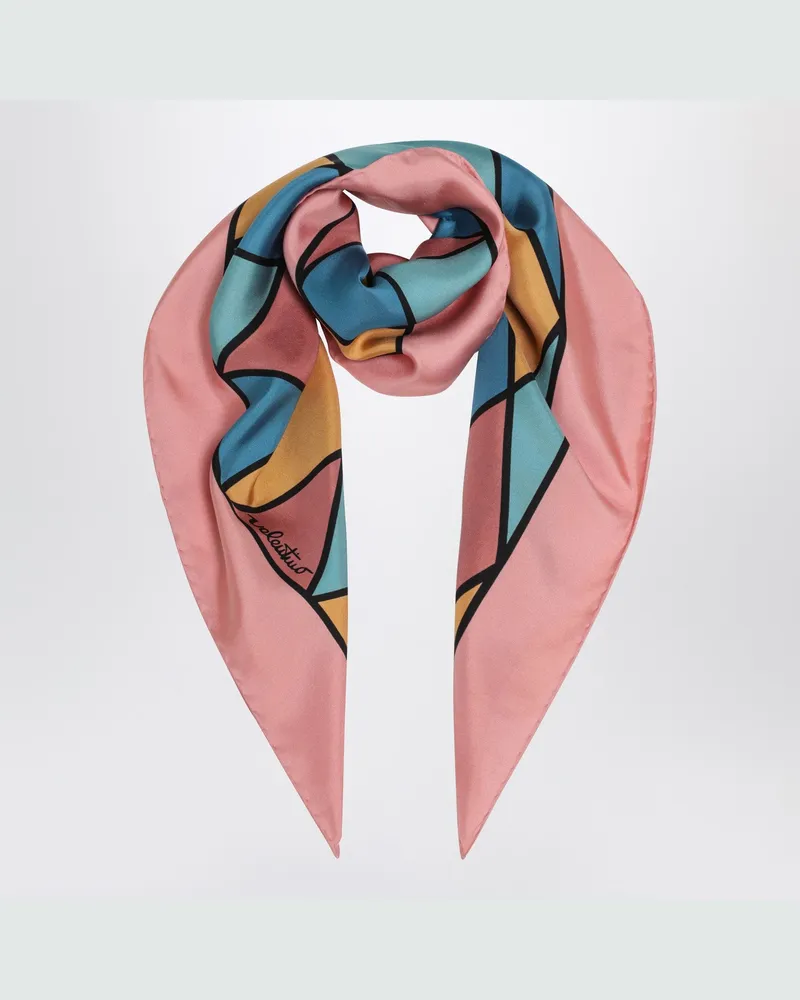 Valentino Garavani Seidenschal mit buntem Rautenmuster Multicolor