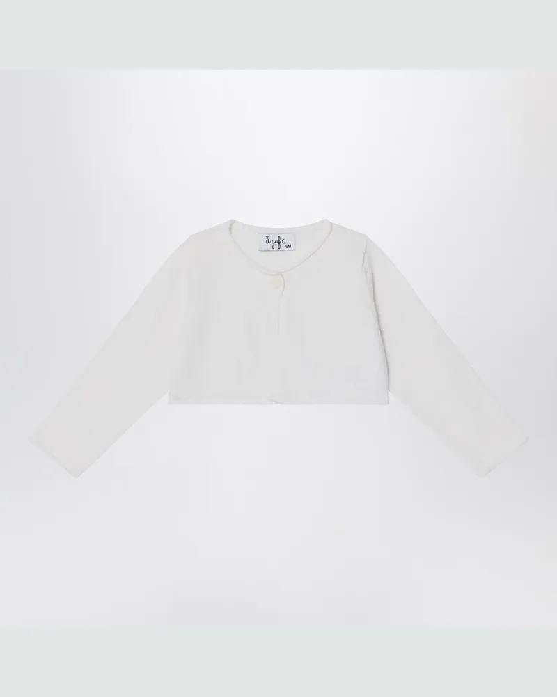 Il Gufo Kurzer Wickel-Cardigan weiß milch 