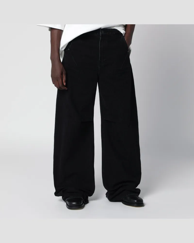 Entire Studios Weite anthrazitschwarze Jeans aus schwerem Denim Grey