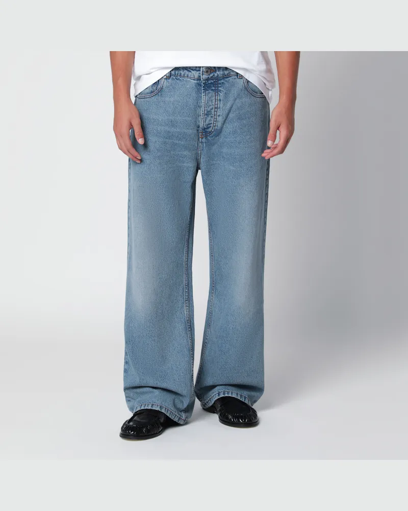 AMI Paris Jeans mit weitem Bein aus blauem Denim Blue