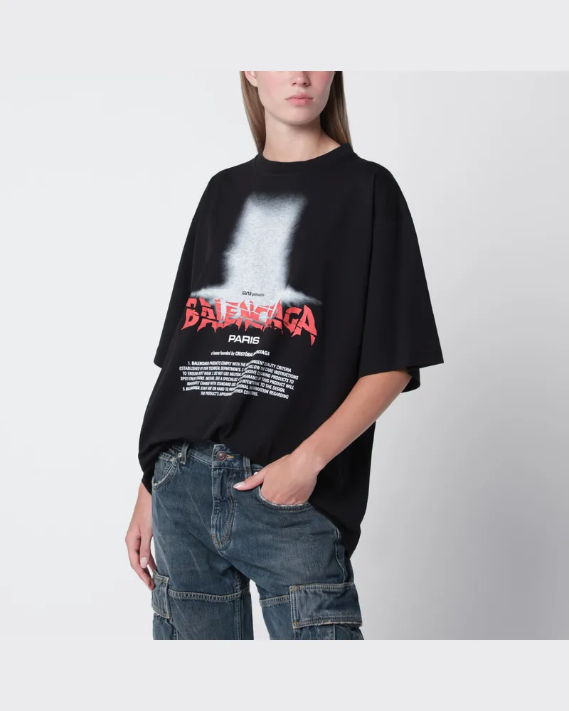 Balenciaga Oversize-T-Shirt The Door aus Baumwolljersey in Schwarz Black
