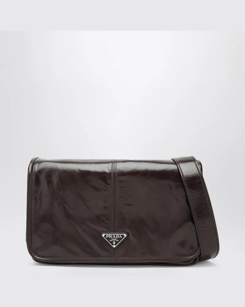 Prada Braune Umhängetasche mit Klappe Braun