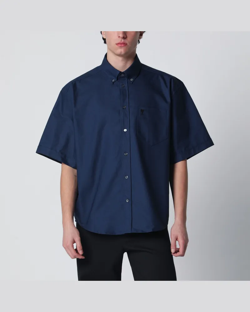 AMI Paris Tintenblaues boxy Ami De Coeur Hemd Black