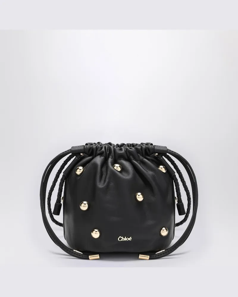 Chloé Schwarze Lederbeuteltasche Schwarz