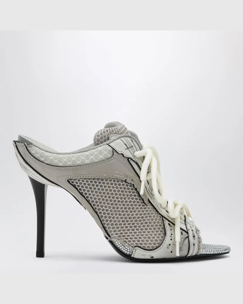 Balenciaga Graue Stapler Sandalen mit Absatz und Used-Effekt Grey