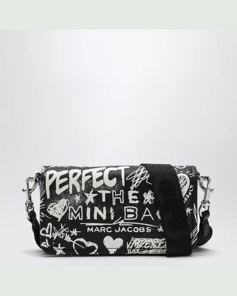 Marc Jacobs Mini-Schultertasche schwarz mit Punk-Schriftzug Black