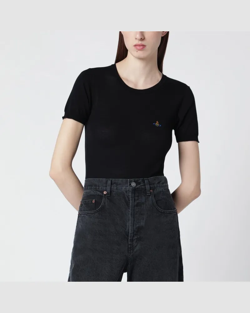 Vivienne Westwood Bea schwarzes Baumwolltop Schwarz