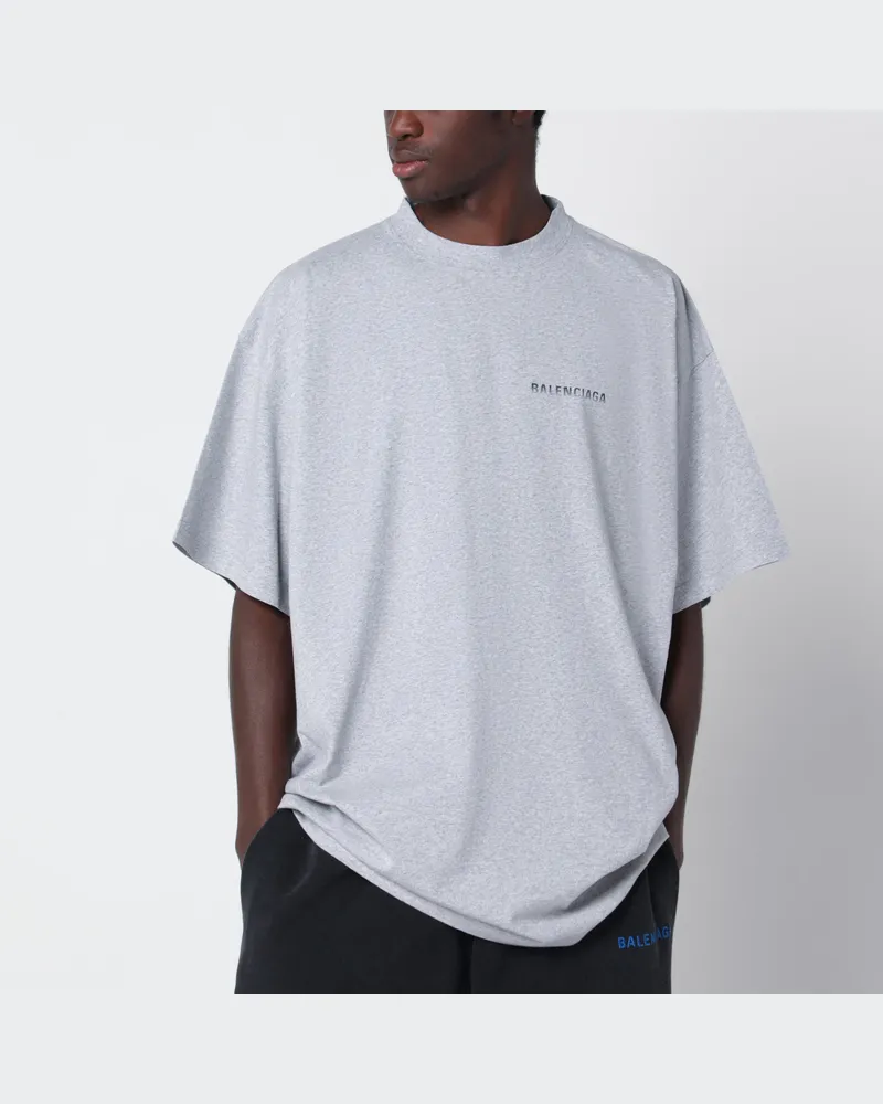 Balenciaga Hellgrau meliertes  Back Gradient T-Shirt Grey