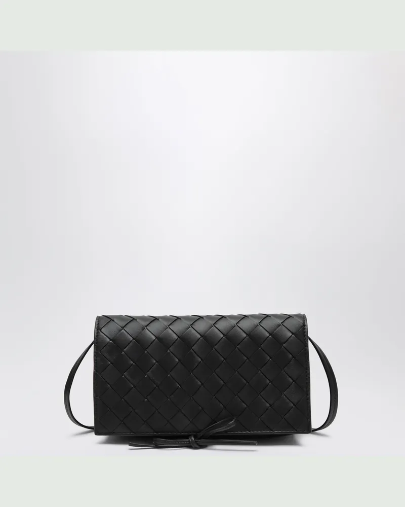 Bottega Veneta Schwarze Intrecciato Umhängetasche Black