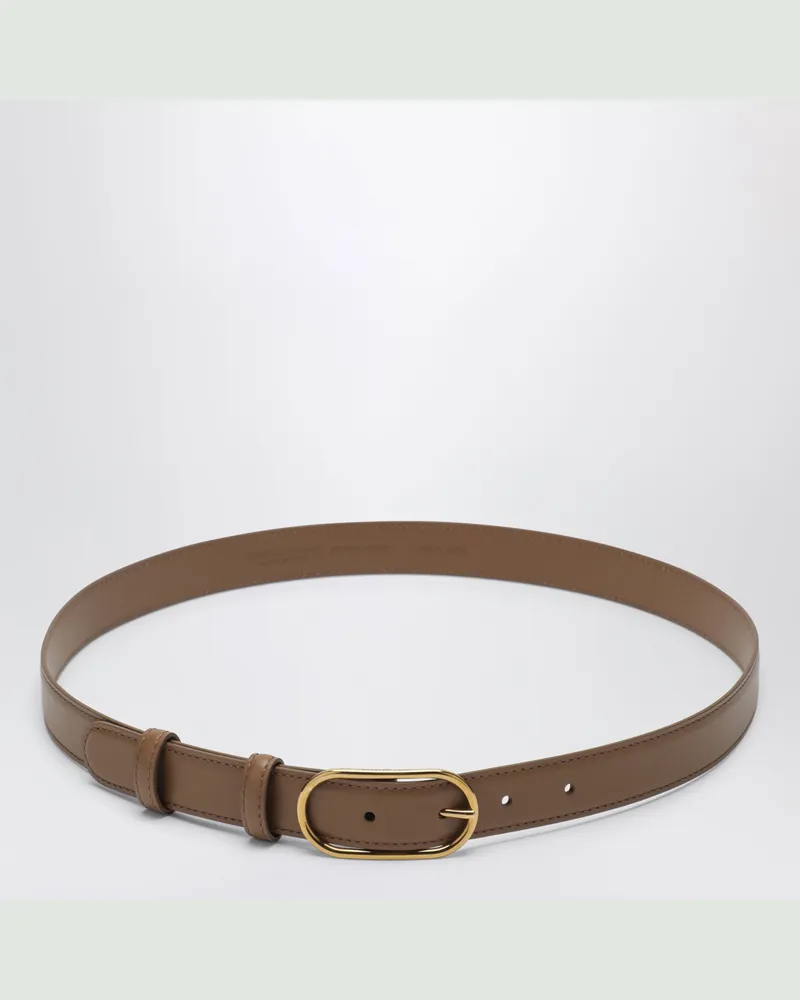 Dolce & Gabbana Gürtel aus genarbtem Kalbsleder in Karamell Beige