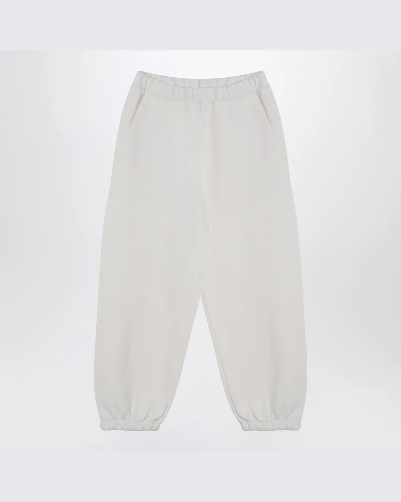 DOUUOD Elfenbeinfarbene Jogginghose aus Baumwollgemisch 