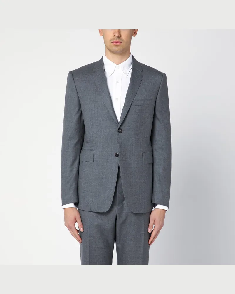 Thom Browne Graue einreihige Jacke aus Wolle Grau