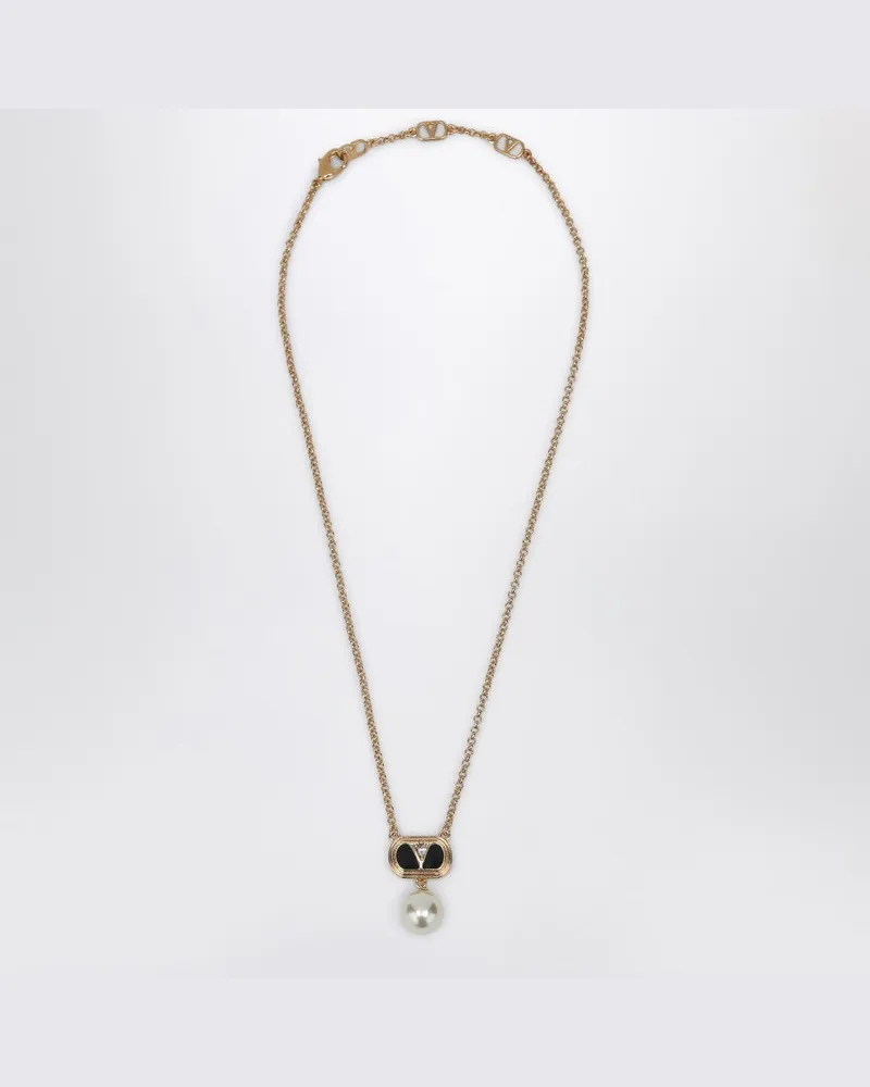 Valentino Garavani Ovalette-Halskette mit Swarovski-Perle Metallisch