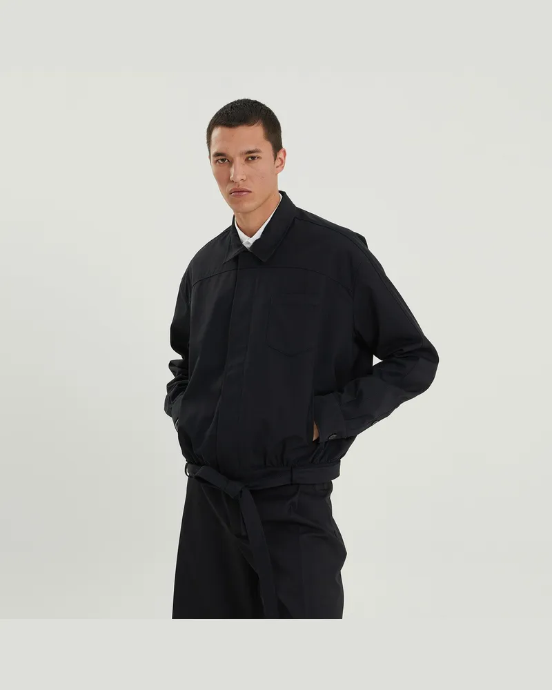 1989 STUDIO Dunkelblaue kurze Trenchjacke 