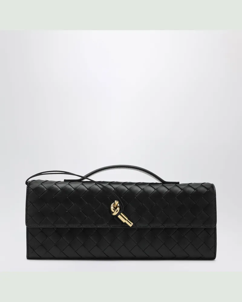 Bottega Veneta Schwarze Clutch Andiamo mit Griff Black