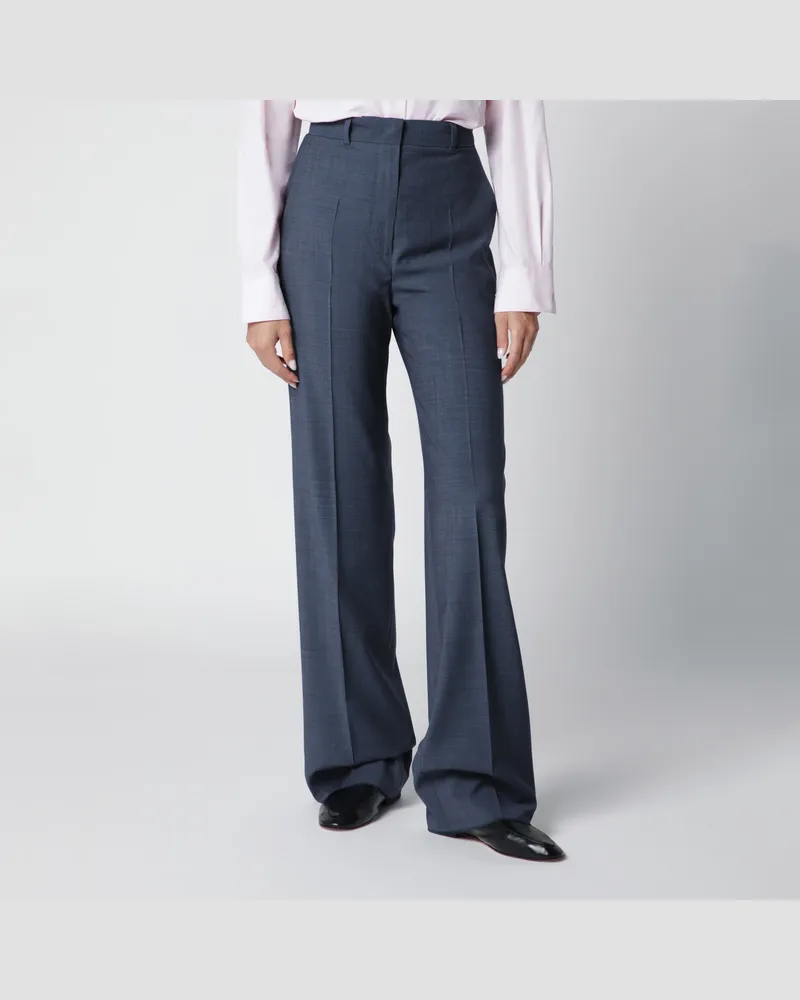 Max Mara Klassische Hose aus blauer Schurwolle Blue