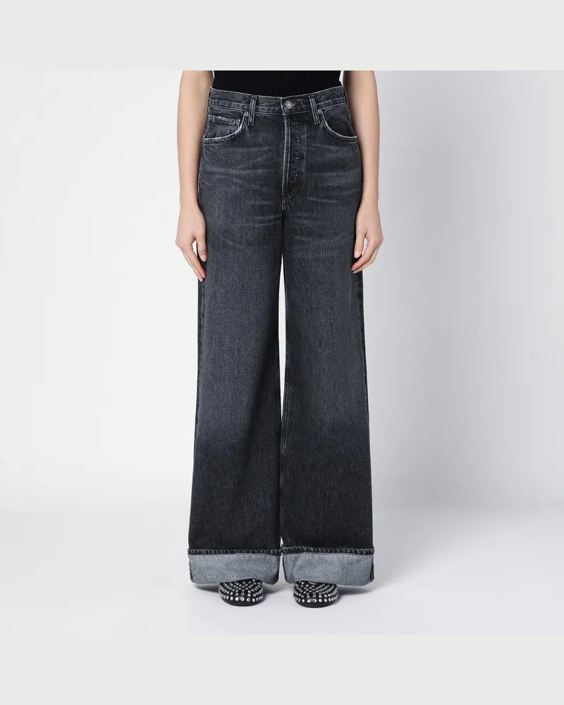 AGOLDE Weite dunkelgraue Jeans Dame aus regeneriertem Denim Grau